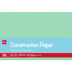 Office Depot® Brand Construction Paper, 12" x 18", 100% Recycled, Light Green, Pack Of 50 Sheets
