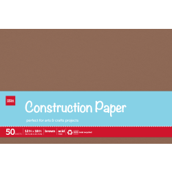Office Depot® Brand Construction Paper, 12" x 18", 100% Recycled, Brown, Pack Of 50 Sheets