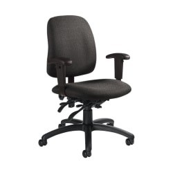 Global® Goal Low-Back Multi-Tilter Chair, 36"H x 25"W x 22 1/2"D, Slate/Black