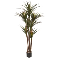Nearly Natural 5-1/2'H UV-Resistant Giant Yucca Artificial Tree, 66"H x 25"W x 18"D, Black/Green