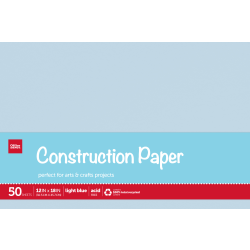 Office Depot® Brand Construction Paper, 12" x 18", 100% Recycled, Light Blue, Pack Of 50 Sheets