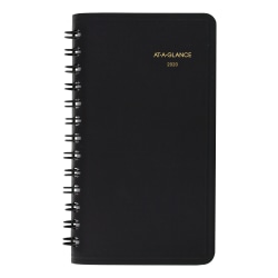 AT-A-GLANCE® Weekly Pocket Planner, 2-1/2" x 4-1/2", Black, January to December 2020