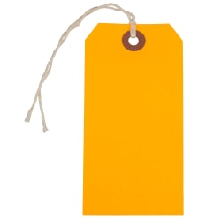 JAM Paper® Medium Gift Tags, 4-3/4" x 2-3/8", Neon Orange, Pack Of 10 Tags