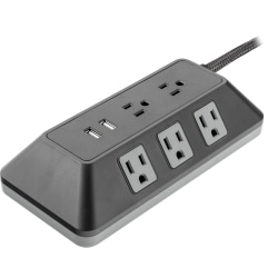 GE UltraPro Adapt 8-Outlet Surge Protector With USB, 3', Black - 73776