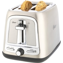 Oster 2 Slice Toaster - 800 W - Toast, Bread, Bagel, Waffle - Brushed Stainless Steel
