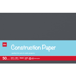 Office Depot® Brand Construction Paper, 12" x 18", 100% Recycled, Black, Pack Of 50 Sheets