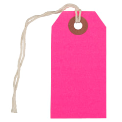 JAM Paper® Small Gift Tags, 3-1/4" x 1-9/16", Neon Pink, Pack Of 10 Tags