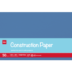 Office Depot® Brand Construction Paper, 12" x 18", 100% Recycled, Bright Blue, Pack Of 50 Sheets
