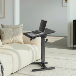 Realspace® 26"W Sit-to-Stand Compact Desk/Laptop Cart Mobile Workstation, 42-1/8"H x 26"W x 20"D, Black