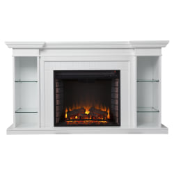 SEI Furniture Henstinger Electric Fireplace, 31-3/4"H x 54-3/4"W x 15-3/4"D, White