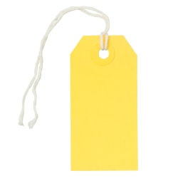 JAM Paper® Small Gift Tags, 3-1/4" x 1-9/16", Yellow, Pack Of 10 Tags