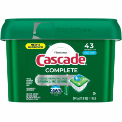 Cascade® Complete ActionPacs™ Dishwasher Detergent Pods, Fresh Scent, Total Qty 43