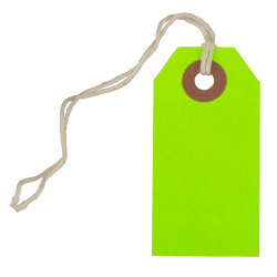 JAM Paper® Tiny Gift Tags, 3-3/8" x 2-3/4", Neon Green, Pack Of 10 Tags