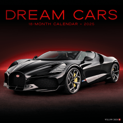 2025 Willow Creek Press Monthly Calendar, 12" x 12", Dream Cars, January to December, O42762