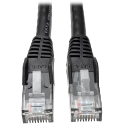 Eaton Tripp Lite Series Cat6 Gigabit Snagless Molded (UTP) Ethernet Cable (RJ45 M/M), PoE, Black, 1 ft. (0.31 m) - N201001BK
