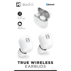 iHome IH-213 Truly Wireless Earbuds, White