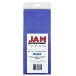 JAM Paper® Tissue Paper, 26"H x 20"W x 1/8"D, Blue, Pack Of 10 Sheets