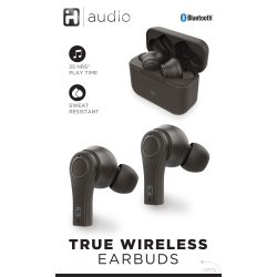 iHome IH-214 Truly Wireless Bluetooth In-Ear Earbuds, Black