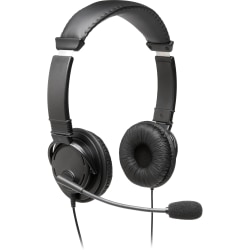 Kensington Hi-Fi Headphones with Microphone - Stereo - Wired - Over-the-head - Binaural - Circumaural - 6 ft Cable - Noise Cancelling Microphone