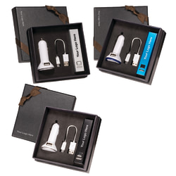 Prime Resources USB Car Charger And Lithium Battery Gift Set