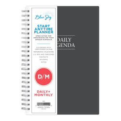 Blue Sky™ Daily/Monthly PP Planner, 8-1/2" x 5-1/2", Passages, Undated