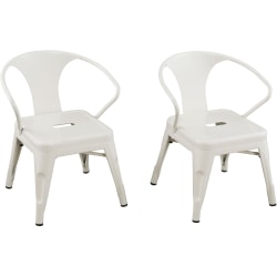 Ace Industrial Kid's Activity Chairs, White, Set Of 2 Chairs