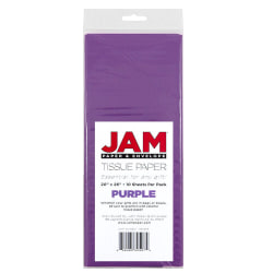 JAM Paper® Tissue Paper, 26"H x 20"W x 1/8"D, Purple, Pack Of 10 Sheets