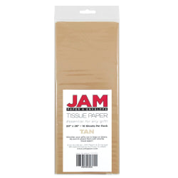 JAM Paper® Tissue Paper, 26"H x 20"W x 1/8"D, Tan, Pack Of 10 Sheets