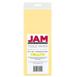 JAM Paper® Tissue Paper, 26"H x 20"W x 1/8"D, Yellow, Pack Of 10 Sheets