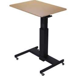 Lorell® Mobile 30"W Adjustable Height Sit-to-Stand Desk, Black Oak