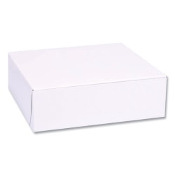 SCT® 1-Piece Non-Window Bakery Boxes, 8"H x 8"W x 2-1/2"D, White, Bundle Of 250 Boxes