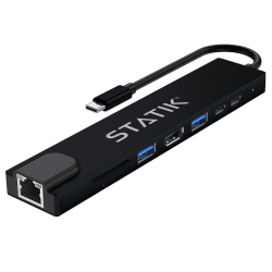 STATIK UltraHub 7-in-1 USB Hub, Black, PUP-0150