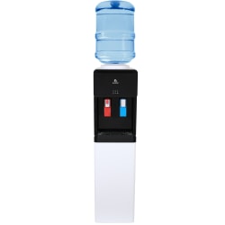 Avalon WATERCOOLER Top Loading Slim Cooler Dispenser, A2, Hot & Cold Water, Child Safety Lock, Holds 3 or 5 Gallon Bottles, Black/White