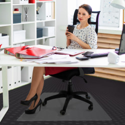Floortex® Advantagemat® Plus APET Rectangular Mat For Low/Standard Pile Carpets, 45" x 53", Clear