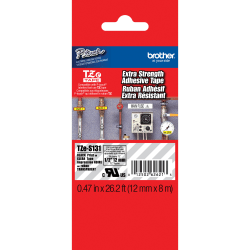 Brother® TZe-S131 Black-On-Clear Industrial-Strength Tape, 0.5" x 26"