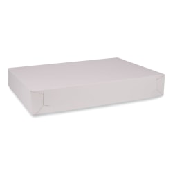 SCT® Paper Bakery Boxes, 4"H x 26"W x 18-1/2"D, White, Carton Of 50 Boxes