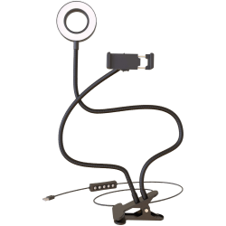 Bower Flexible White & RGB Ring Light With Smartphone Holder, 24", 5W, Black