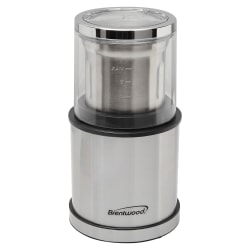 Brentwood® 75-Gram Electric Stainless Steel Wet-and-Dry Coffee Bean, Herb and Spice Grinder with 2 Removable Bowls