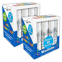 The Pencil Grip Kwik Stix Solid Tempera Paint Sticks, White, 12 Sticks Per Pack, Set Of 2 Packs
