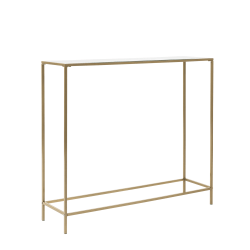 Eurostyle Arvi Console Table, 32"H x 36"W x 10"D, Brass/Clear