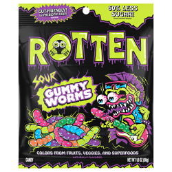 Rotten Gummy Worms, Sour, 1.8 Oz, Total Qty 8