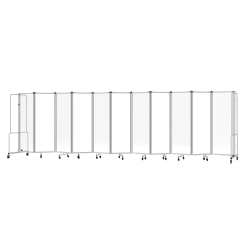 National Public Seating Room Divider, 11 Sections, 72"H x 256"W x 27"D, Clear/Gray