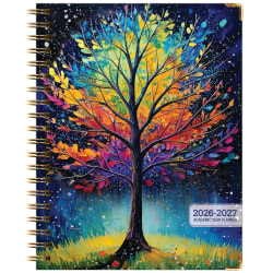 2026-2027 Excello Brands 14-Month Academic Year Hardcover Weekly/Monthly Fashion Planner, 8-1/2" x 11", Black Tree Seasons, May To June, Total Qty 1