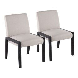 LumiSource Carmen Contemporary Dining Chairs, Black/Beige Fabric, Set Of 2 Chairs