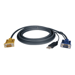 Tripp Lite KVM Cable, HD15M to HD15M/USB-AM, P776-019, 19', Black