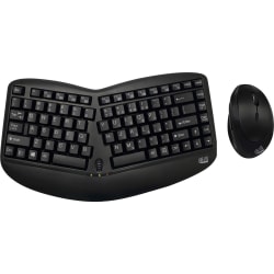 Adesso Tru-Form Media 1150 Wireless Ergo Mini Keyboard And Mouse Combo