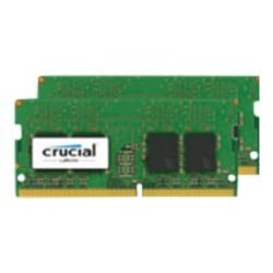 Crucial - DDR4 - kit - 16 GB: 2 x 8 GB - SO-DIMM 260-pin - 2400 MHz / PC4-19200 - CL17 - 1.2 V - unbuffered - non-ECC