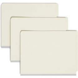 Smead® Pressboard Classification Folders With SafeSHIELD® Fasteners, End-Tab, 2 Divider, Letter Size, 60% Recycled, Gray/Green, Pack Of 10