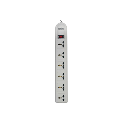 Tripp Lite Surge Protector Power Strip 230V 6 Univeral Outlet - Surge protector - 10 A - AC 230 V - output connectors: 6 - United Kingdom - light gray
