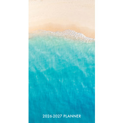 2026-2027 Willow Creek Press 2-Year Monthly Checkbook/Calendar, 3-1/2" x 6-1/2", Waves, January 2026 To December 2027, 57698